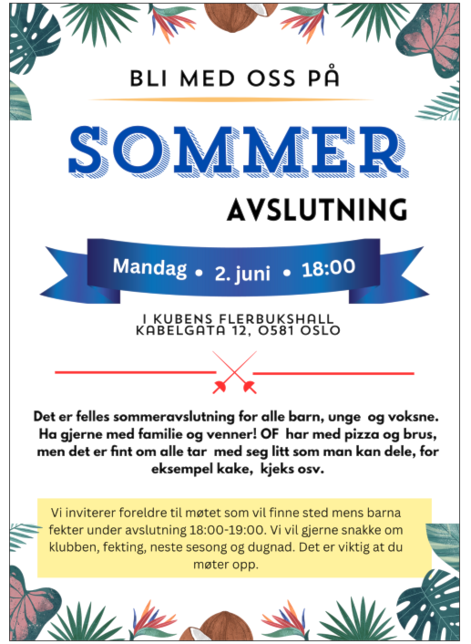 HUSK - Sommeravslutning på Kuben for alle barn, unge og voksne i dag MANDAG 2 JUNI 25, kl. 18.00- ca 20.30